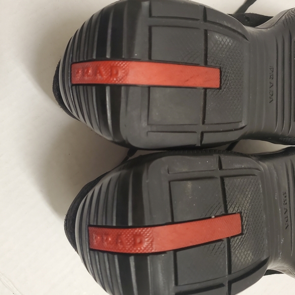 PRADA American Cup Suede Leather Lace Sneakers - Picture 7 of 8